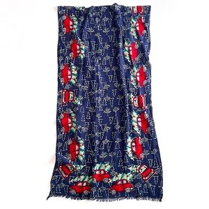 Talbots Holiday Oh What Fun Oblong Scarf